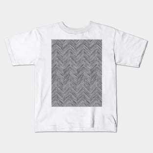 Grey Herringbone Kids T-Shirt